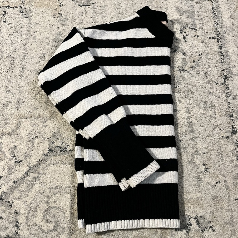 Philosophy Black White Stripe Heavy Sweater Women Small Classic Old Money Preppy